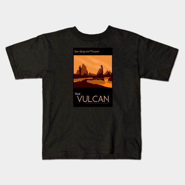 Vulcan Travel Poster Kids T-Shirt by doctorheadly